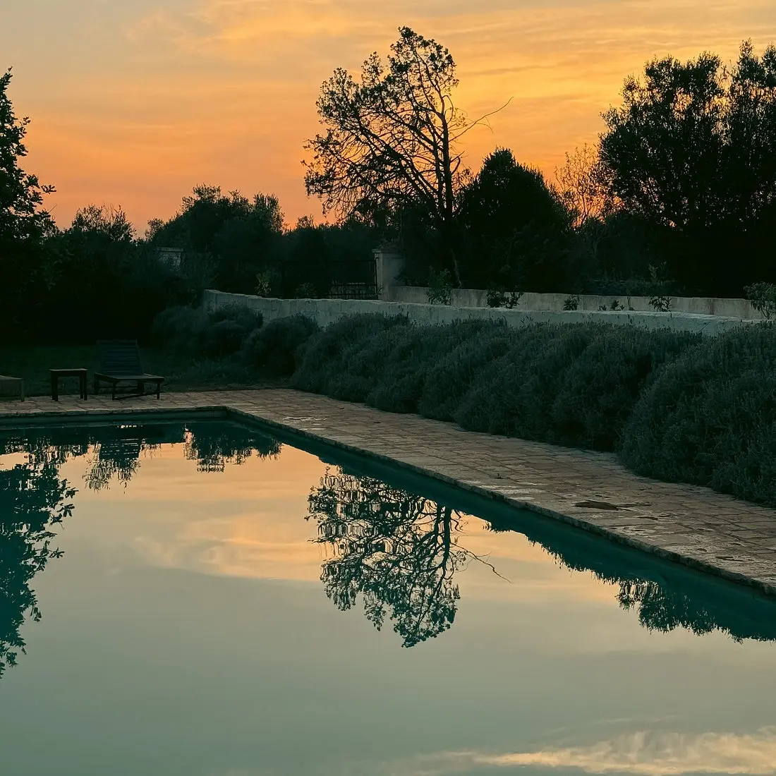 Tramonto nella campagna di Masseria Zambardo